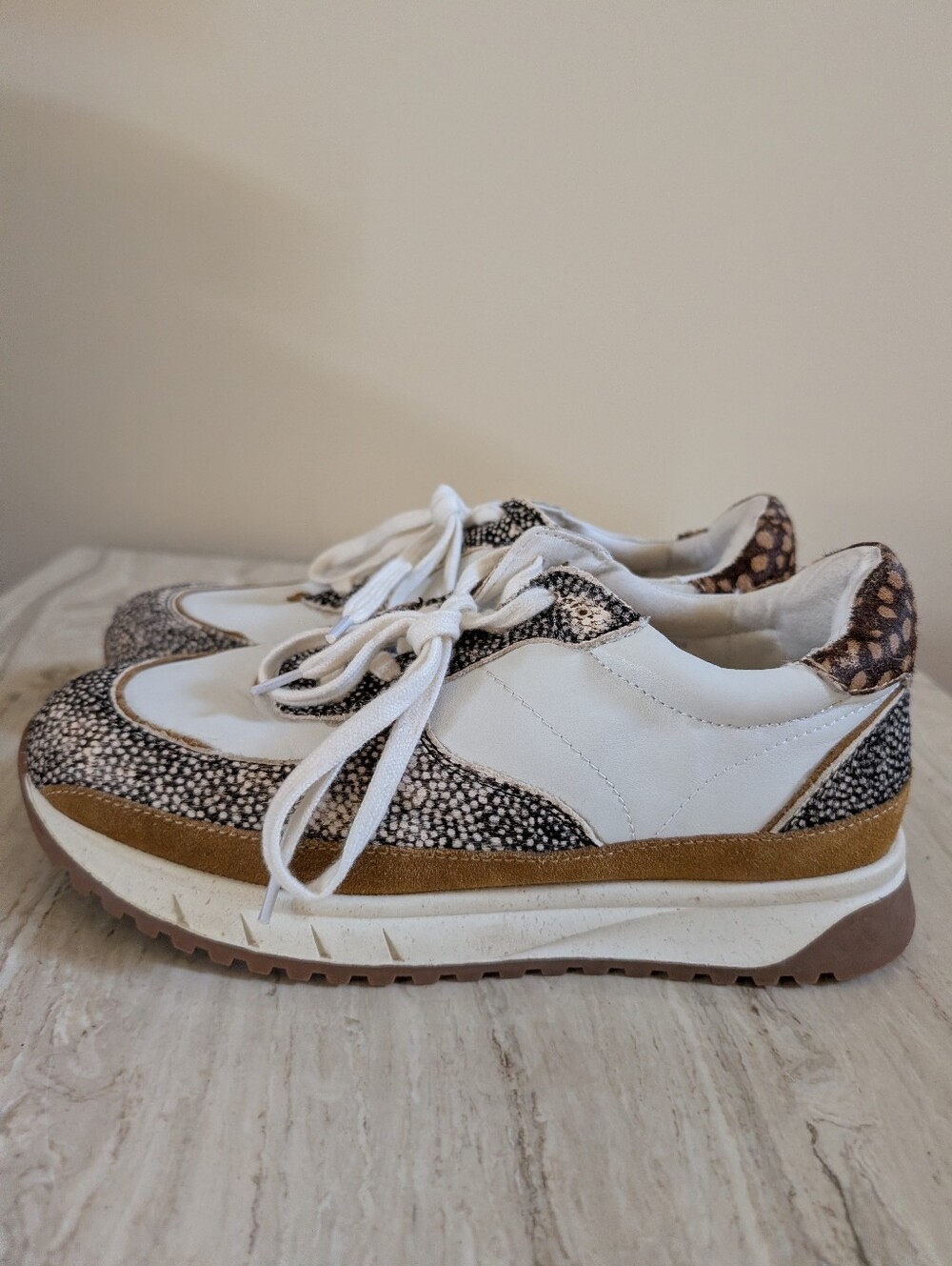 Madewell Kickoff Trainers Sneakers Spot Calf Hair Sz 9